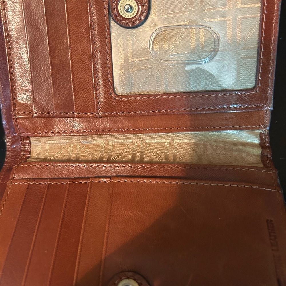 Lodis Cognac Brown Leather Women's Bi-Fold Wallet